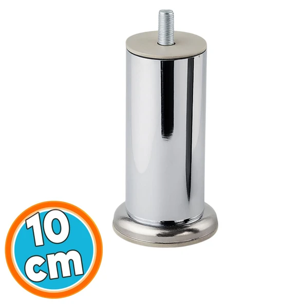 Kalın Metal Mobilya Ayağı Modern Dayanıklı Koltuk Kanepe TV Ünitesi M8 Civata Krom Gümüş 10 cm 51 mm ürün görseli 1