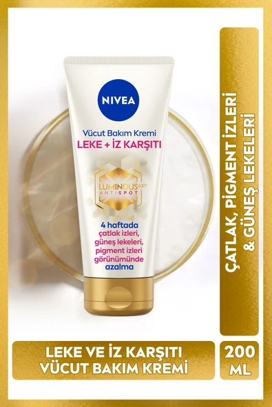 NIVEA Luminous630 Leke Ve İz Karşıtı Vücut Bakım Kremi 200ml, Güneş Lekesi ve Çatlak Karşıtı, Nemlendirici ürün görseli 1
