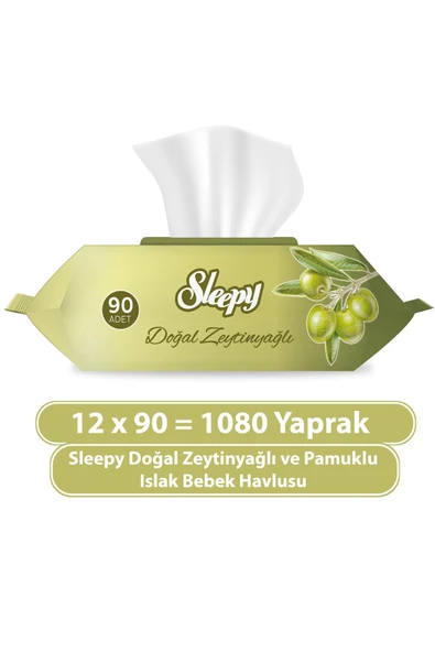 Doğal Zeytinyağlı Ve Pamuklu Islak Bebek Havlusu 12x90 (1080 YAPRAK) ürün görseli 1