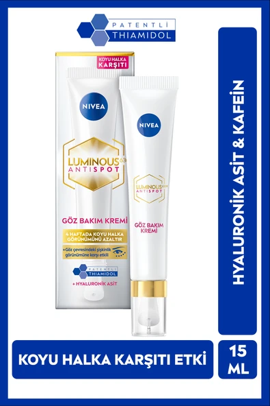 NIVEA Luminous630 Koyu Halka Karşıtı Göz Bakım Kremi 15 ml,Nemlendirici,Thiamidol,Hyaluronik Asit ürün görseli 1