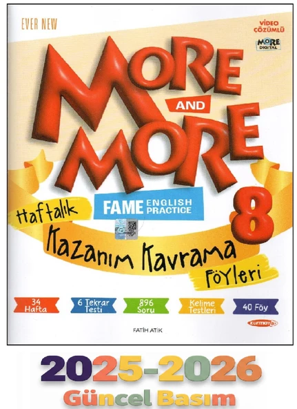 Kurmay ELT More and More 8. Sınıf LGS Haftalık Kazanım Kavrama Föyleri ürün görseli 1