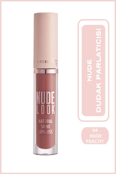 Golden Rose Nude Look Natural Shine Lipgloss 04 Peachy Nude Dudak Parlatıcısı 4,5 ml ürün görseli 1
