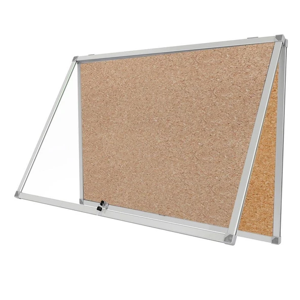 Kilitli Cam İlan Panosu 100x140cm Mantar ürün görseli 1