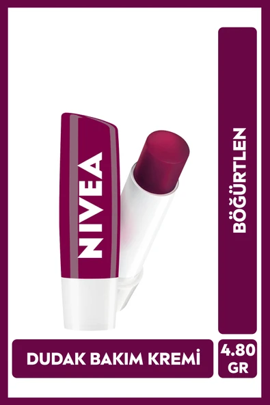 NIVEA Böğürtlen Renkli Dudak Bakım Kremi 4.8gr, Nemlendirici, Hafif Bordo Işıltı, Dudak Parlatıcısı ürün görseli 1
