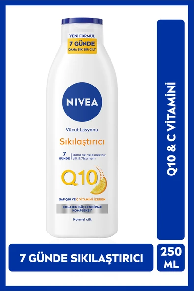 NIVEA Q10 7 Günde Sıkılaştırıcı Vücut Bakım Losyonu 250ml, C Vitamini, Kolajen, 72 Saat Nemlendirici ürün görseli 1