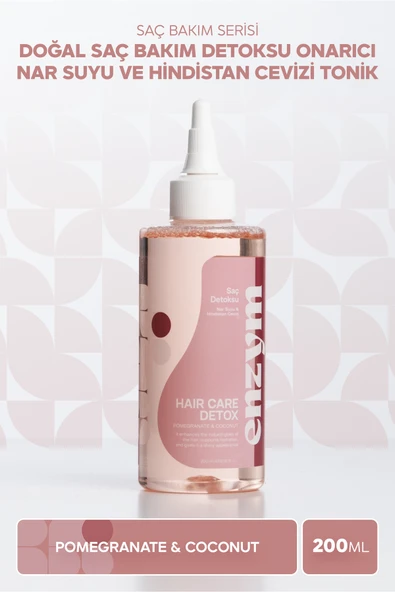ENZYM COSMETICS Doğal Saç Bakım Detoksu Onarıcı Nar Suyu Ve Hindistan Cevizi Tonik 200 ml ürün görseli 1