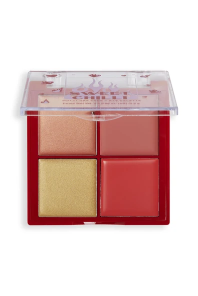 I HEART REVOLUTION Sweet Chilli Cream Blush & Highlight Quad - Krem Allık ve Aydınlatıcı 4'lü ürün görseli 1