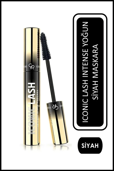 Golden Rose Iconic Lash Intense Black Mascara - Biotin ve Moringa Yağlı Hacim : Veren Maskara ürün görseli 1
