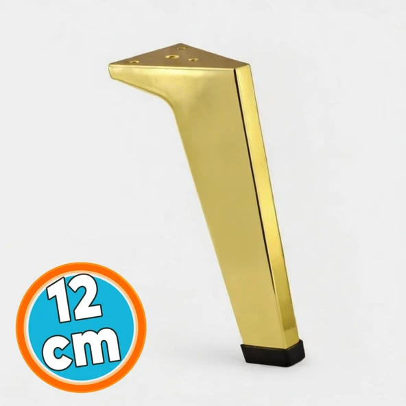 Masa Puf Tabure Sehpa Ünite Baza Koltuk Ayağı Mobilya Ayakları Ayağı Metal Ayakları 12 Cm Altın ürün görseli 1