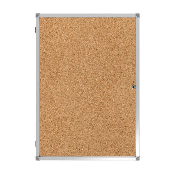 Kilitli Cam İlan Panosu 60x85cm Mantar ürün görseli 1