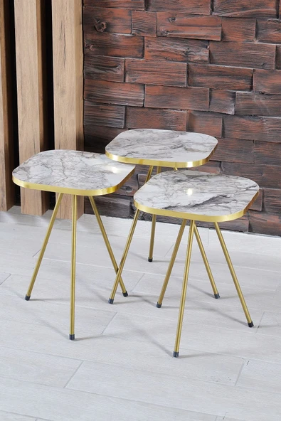 Zigon Sehpa 34*34 Altın Bendir - Resim 7