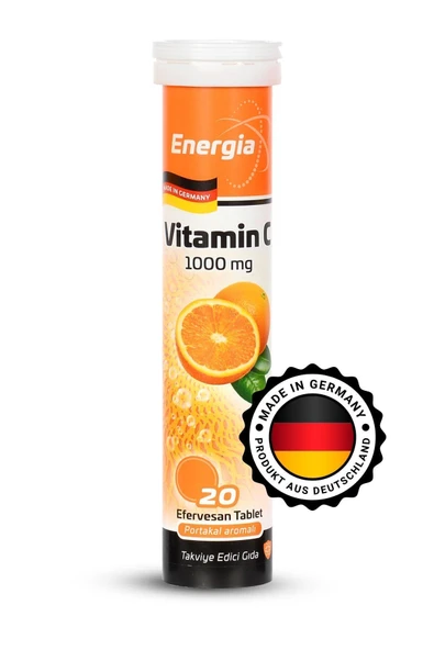 Energia Vitamin C 1000mg 20 Effervescent Tablet Ve Takviye Edici Gıda ürün görseli 1