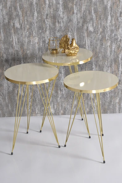 Zigon Sehpa Gold Ceviz Tel - Resim 2