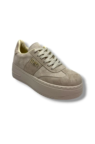 Şanzelize K16-26 Süet Deri Yüksek Anatomik Taban Bağcıklı Kadın Sneaker ürün görseli 1