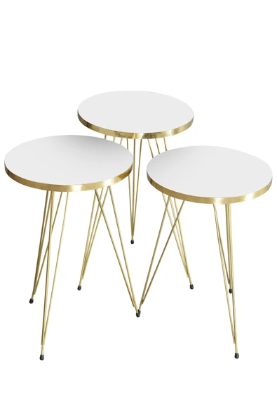Zigon Sehpa Gold Ceviz Tel - Resim 5