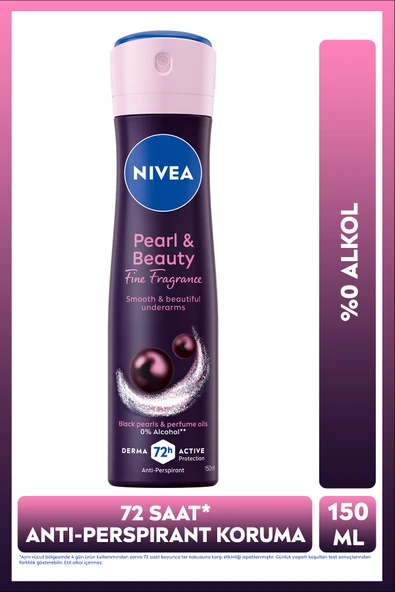 NIVEA Kadın Sprey Deodorant Pearl&Beauty Fine Fragrance 150ml, 72 Saat Ter Koruması, Alkolsüz ürün görseli 1