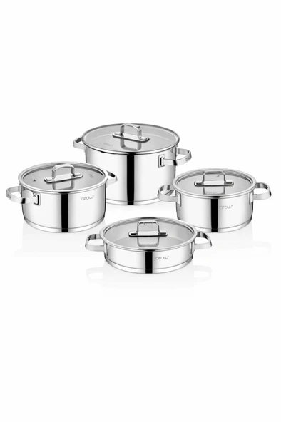 Arow Venito 8 Parça Çelik Tencere Seti TR-4348 ürün görseli 1