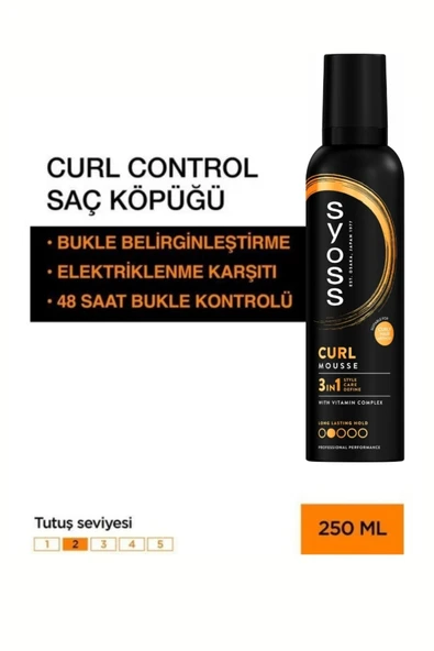 Syoss Styling Curl Control Bukle Belirginleştirici Saç Köpüğü 250 ml Bukleli Saçlar ürün görseli 1