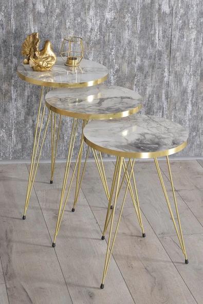 Zigon Sehpa Gold Ceviz Tel - Resim 6