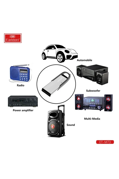 Fuchsia Earldom M73 Bluetooth 5.0 Usb Aux Dönüştürücü - Gümüş - Resim 11