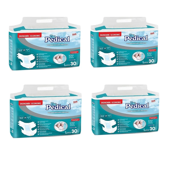 Dr Pedical Belbantlı Hasta Bezi L Büyük Boy 30’lu 4 Paket (120 Adet) ürün görseli 1