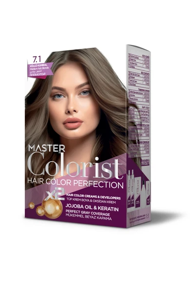 Master colorist Hair Color Perfection Set Saç Boyası 7.1 Küllü Kumral ürün görseli 1