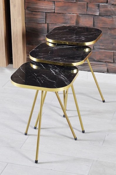 Zigon Sehpa 34*34 Altın Bendir - Resim 4