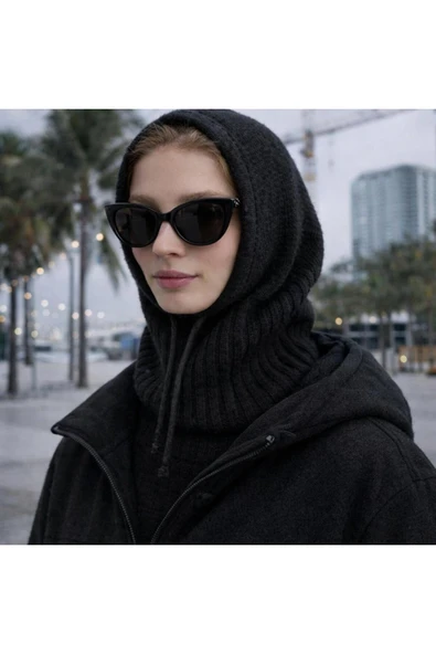 Wearflawless Kadın Triko Örme Trend Balaklava, Balaklava, Bere, Kışlık Popüler Balaklava ürün görseli 1