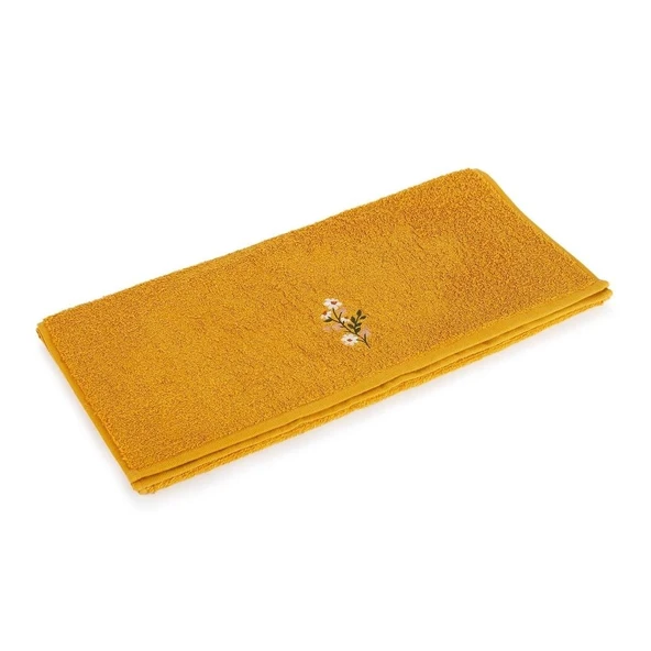 Schafer Home Daisy Nakışlı Havlu 50x90 Cm-Hardal ürün görseli 1
