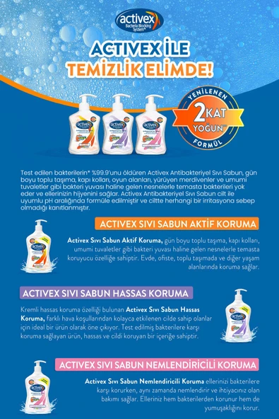Activex Sıvı Sabun Hassas 2 x 1,5lt - Resim 3