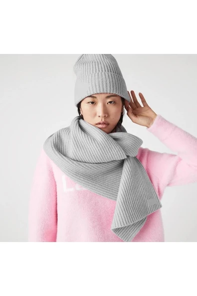 Wearflawless Gri Renk Kadın Yün 2'li Takım Kışlık Atkı Bere Seti ürün görseli 1