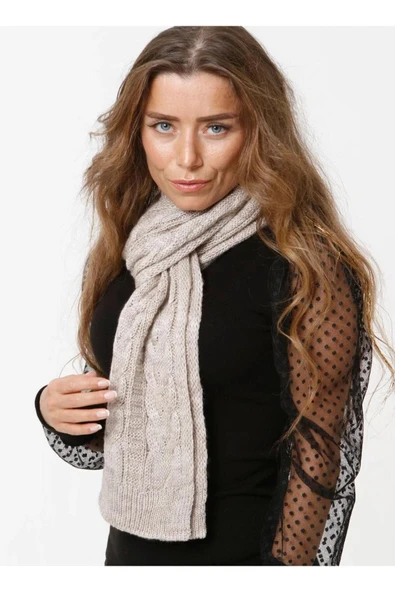 Wearflawless Gri Kadın Kışlık Örgü Atkı, Gri Atkı ürün görseli 1
