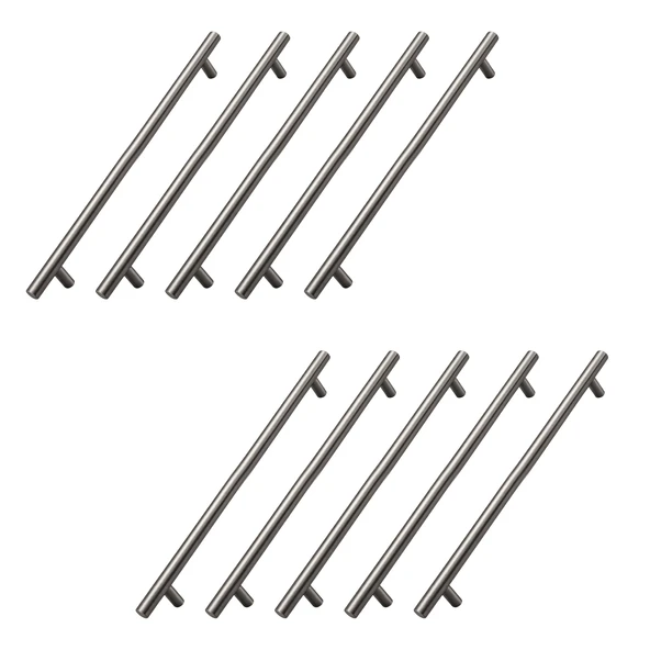 224 mm (10 Adet) Titanyum Renk Metal Mobilya Mutfak Dolap Çekmece Dolabı Kulbu Kulpu Kulpları ürün görseli 1