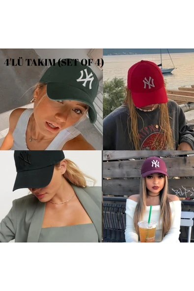 Wearflawless Spor Şapka Ayarlanabilir Unisex 4'lü Şapka Takımı, Şapka ürün görseli 1