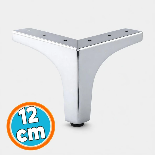 Mobilya Ayağı Dayanıklı Modern Üçgen Koltuk Sehpa Masa TV Ünitesi 10 cm Krom Gümüş Metal ürün görseli 1