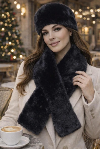 Wearflawless TREND 2'li Kalpak ve Atkı Seti, Peluş Kalpak Ve Atkı, Sevgililer Günü Hediyesi ürün görseli 1
