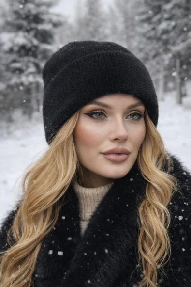 Wearflawless Katlamalı Yumoş Sakallı Triko Bere, Trend Yumoş Bere ürün görseli 1