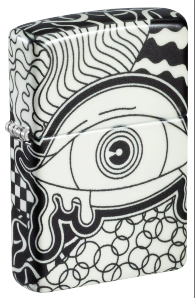 Zippo Glow In The Dark Matte Psychedelic Eye Dizayn Çakmak ürün görseli 1
