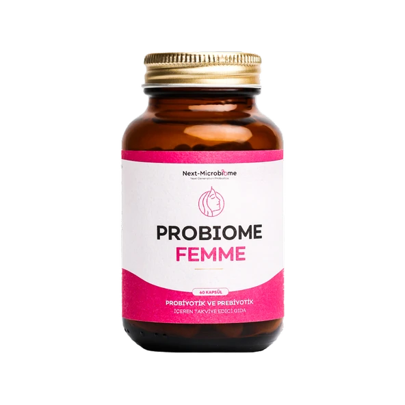 Probiome-Femme Probiyotik ve Prebiyotik İçeren Takviye Edici Gıda 60 Kapsül ürün görseli 1