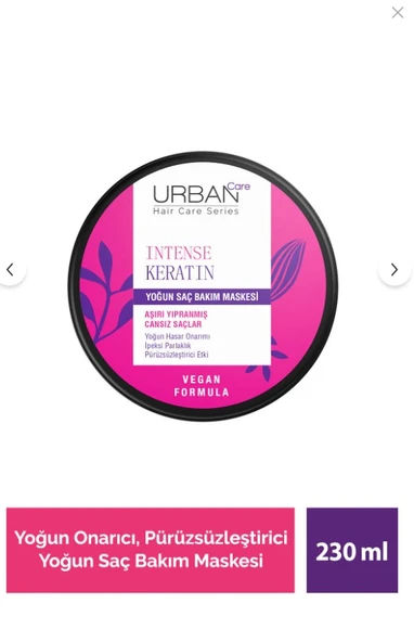 Urban Care Intense Keratin Yoğun Saç Maskesi 230 ml ürün görseli 1