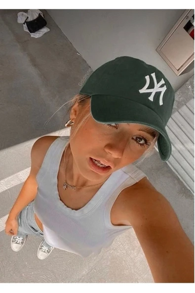 MSASTYLE Ny New York Nakışlı Spor Şapka Yeşil ürün görseli 1