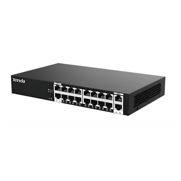 Tenda S218GPC-BH 16FE PoE+ Port (167W), 2x GE 10/100/1000 Uplink Switch ürün görseli 1