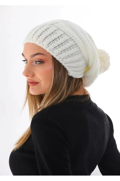 Wearflawless Kadın Kalın Örgü Ponponlu Bere ürün görseli 1