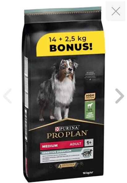 Pro Plan Sensitive Digestion Medium Kuzu Etli 14 + 2.5 kg Yetişkin Köpek Maması ürün görseli 1