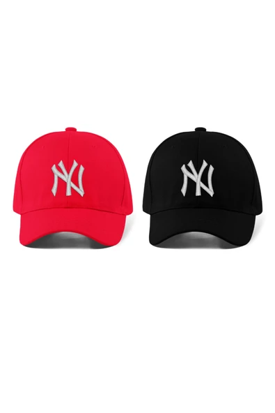 twentyone NY New York Unisex 2'li Set Nakışlı Şapkalar ürün görseli 1