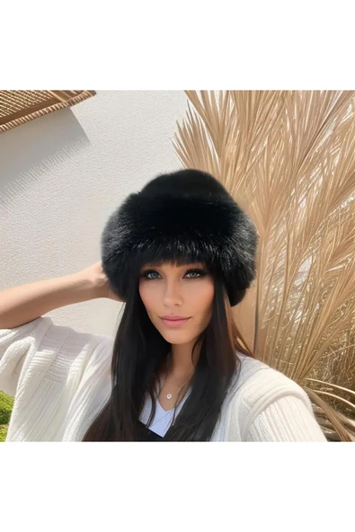 Wearflawless Trend, Viral Siyah Rus Kalpak Şapka, Rus Kalpak, Tüylü Kalpak, Sevgililer Günü Hediyesi ürün görseli 1
