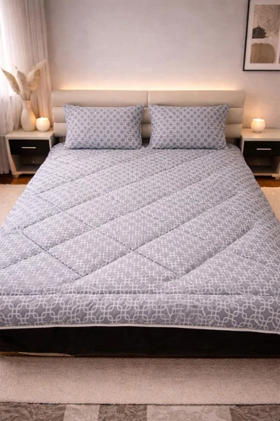 Geometrik Wellsoft 195x215 Cm Çift Kişilik Yorgan Takımı ürün görseli 1