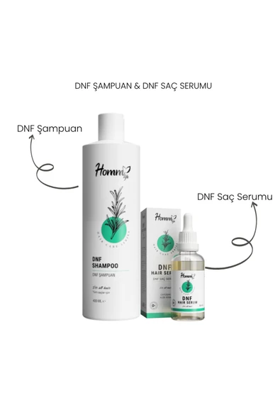Homm Bitkisel DNF ŞAMPUAN 400 ML. & DNF SAÇ SERUMU 30 ML. (İKİSİ BİR ARADA) ürün görseli 1