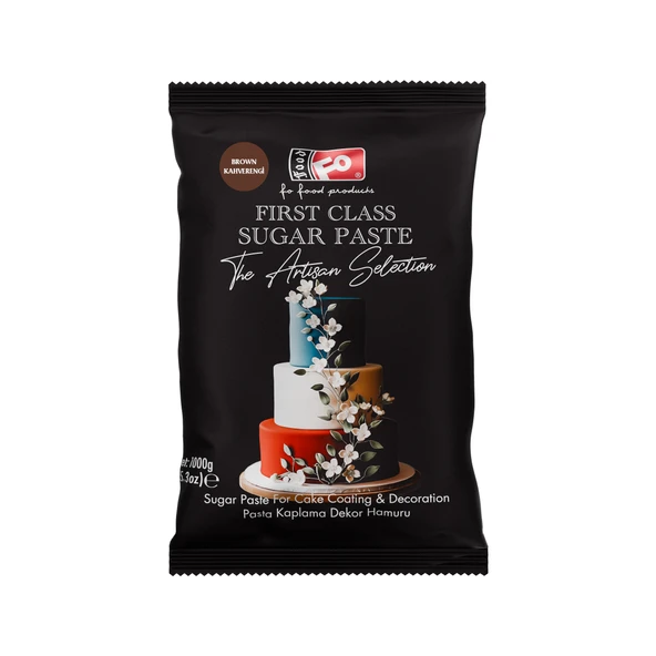 Kahverengi First Class Kaplama, Dekor ve Çiçek Yapımı için Şeker Hamuru 1 kg ürün görseli 1