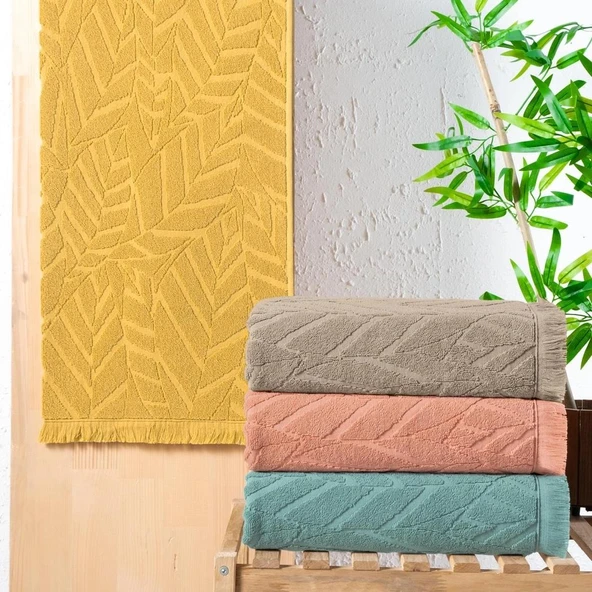 Schafer Home Modern 70x140 Jakarlı Havlu 1 Parça-Hardal ürün görseli 1